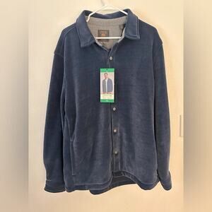 Copper & Oak Co Long Sleeve Snap Down Corduroy Navy Button Down Men’s Jacket